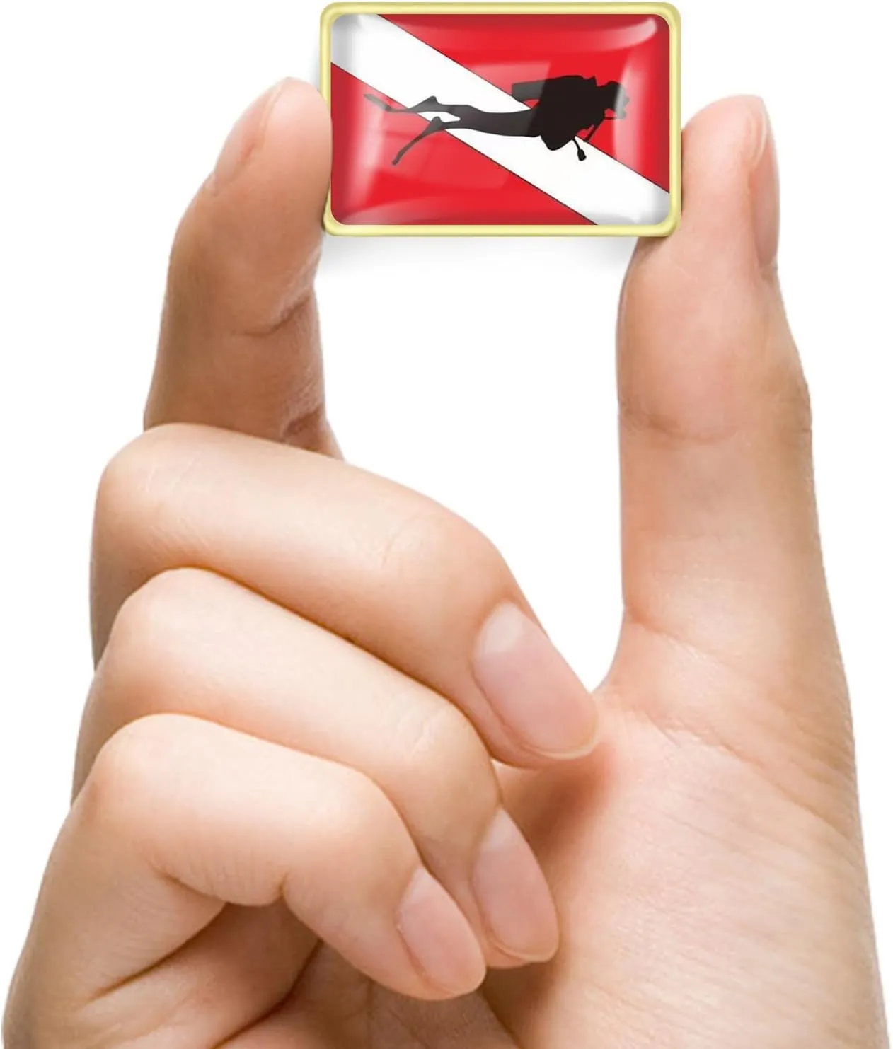 12/24/50/100Pcs Scuba Diver Flag Lapel Pins Bulk - Metal Red and White Diving Diver Down Brooch Badge Pin