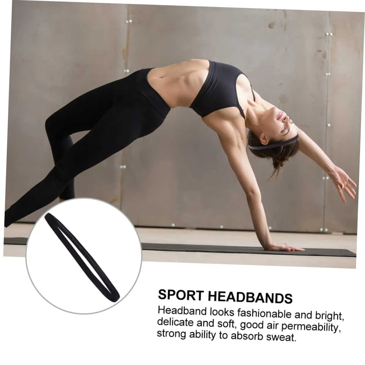 5Pcs Elastic Hair Headbands for Men and Women Comfortable Sweat Absorbing Sports Headbands Stylish and Durable Plain Design for Running Yoga and Exercise Activities