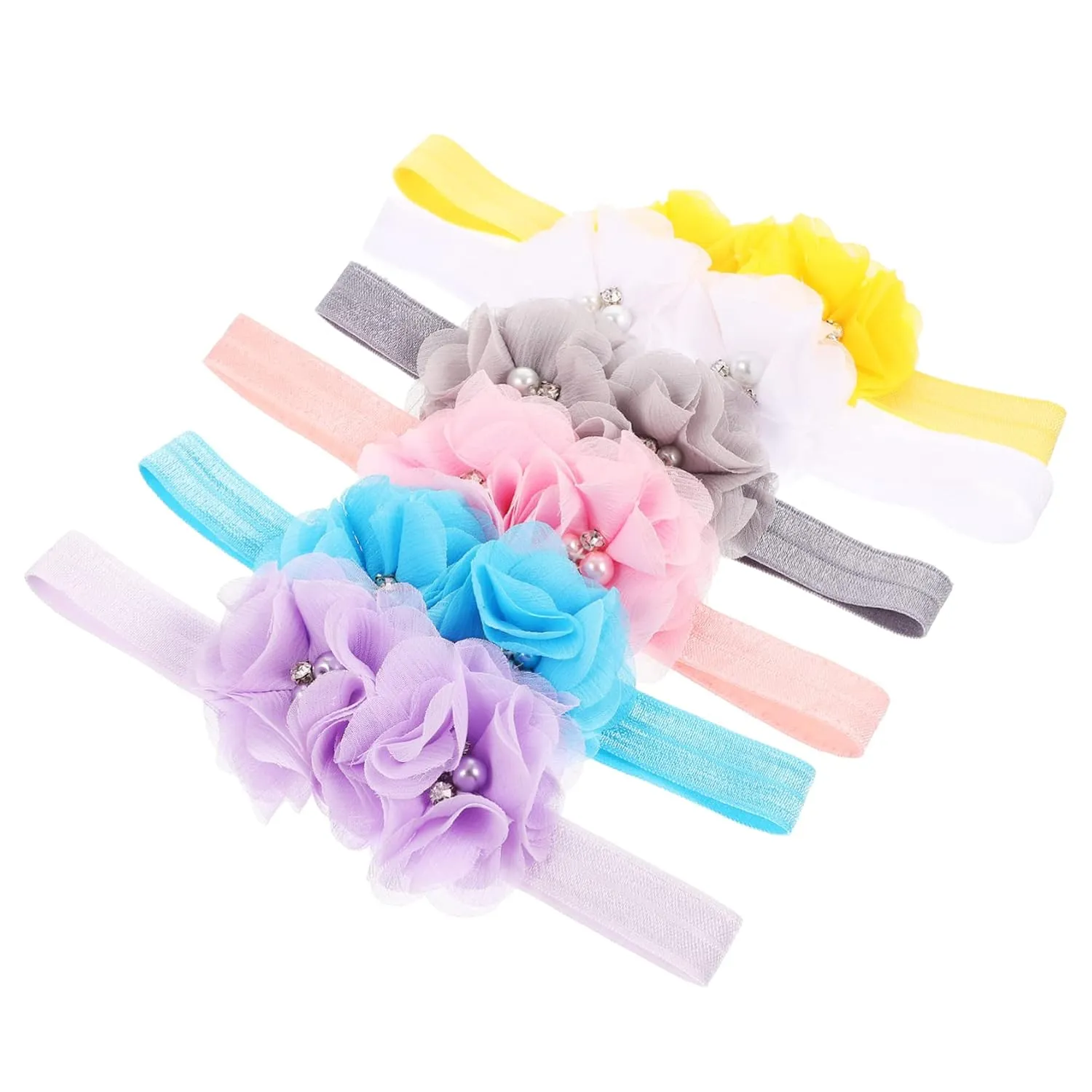 6pcs Cloth Headbands for Boy Girl Elastic Hair Ties Light Soft Stretchy Hair Accessories for Toddlers and Newborns