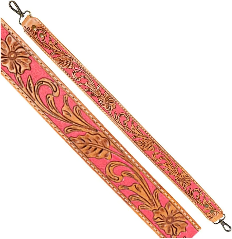 American Darling Hand Tooled Genuine Leather Crossbody Handle Strap for Bags | Phone Crossbody Strap | Crossbody Keychain Strap for Wallet Purse Clutch Cellphone Key Chain Holder | Shoulder Bag Strap