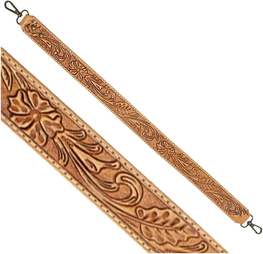 American Darling Hand Tooled Genuine Leather Crossbody Handle Strap for Bags | Phone Crossbody Strap | Crossbody Keychain Strap for Wallet Purse Clutch Cellphone Key Chain Holder | Shoulder Bag Strap