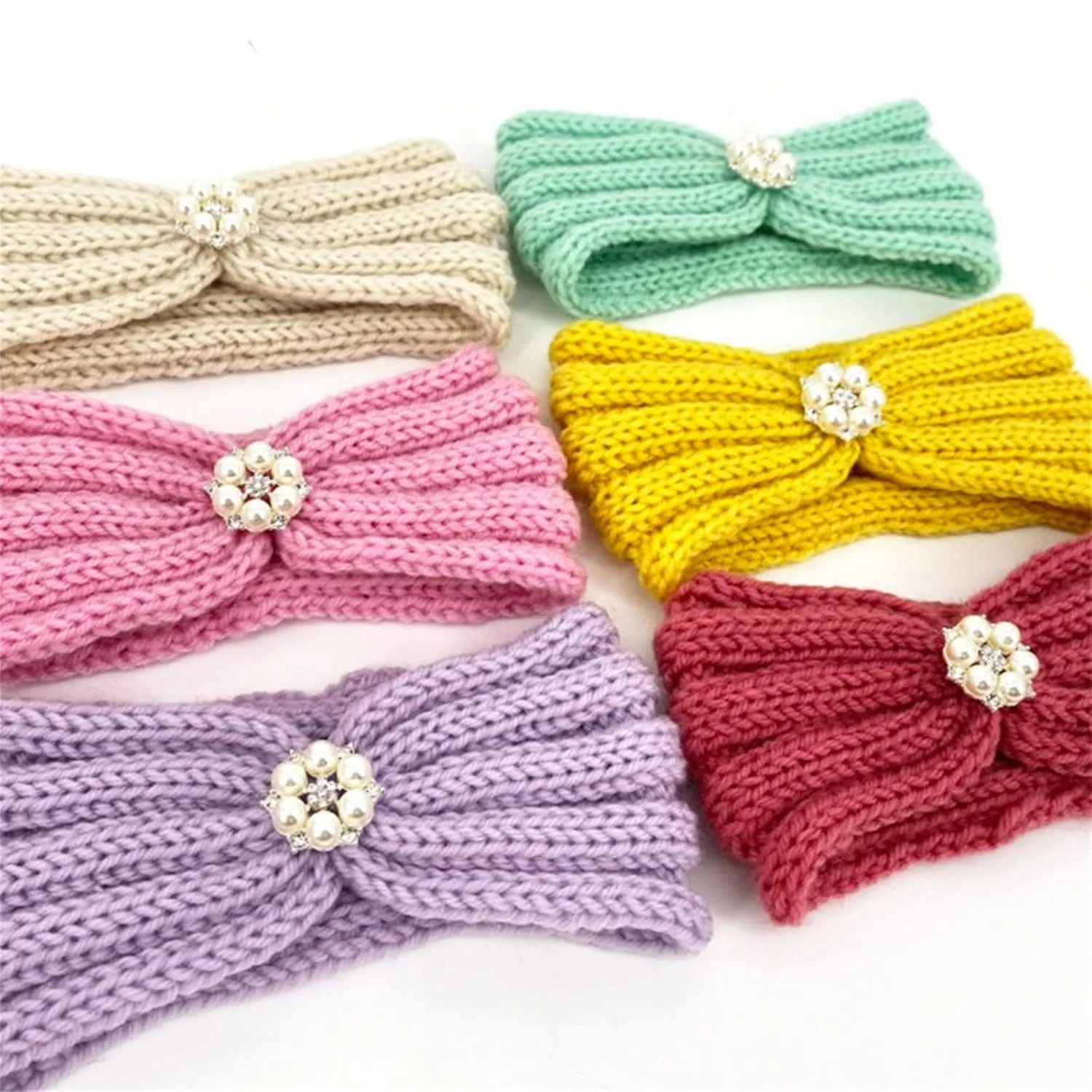 Baby Girl Bows and Headbands Girl Headband Baby Girls Headband Newborn Headbands with Bow Baby-Shower Gift (F, One Size)