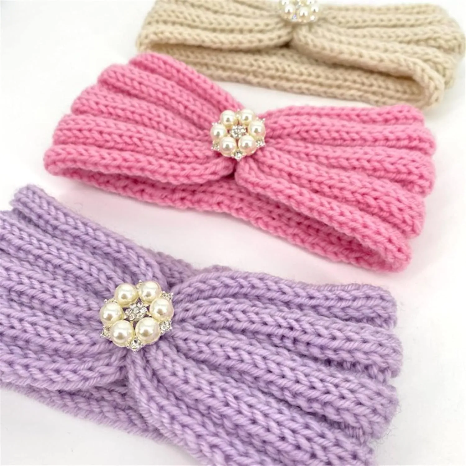Baby Girl Bows and Headbands Girl Headband Baby Girls Headband Newborn Headbands with Bow Baby-Shower Gift (F, One Size)