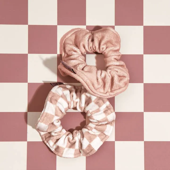 Dry Towel Scrunchie 2PC - Terracotta Checker