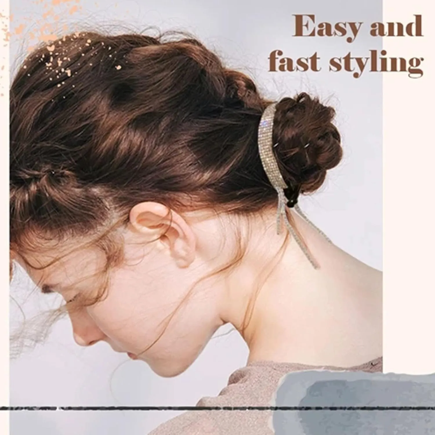 Fashion Headbands for Women Pearls Rhinestones Headbands Tassel Hair Clip Gifts for Women (C, One Size)