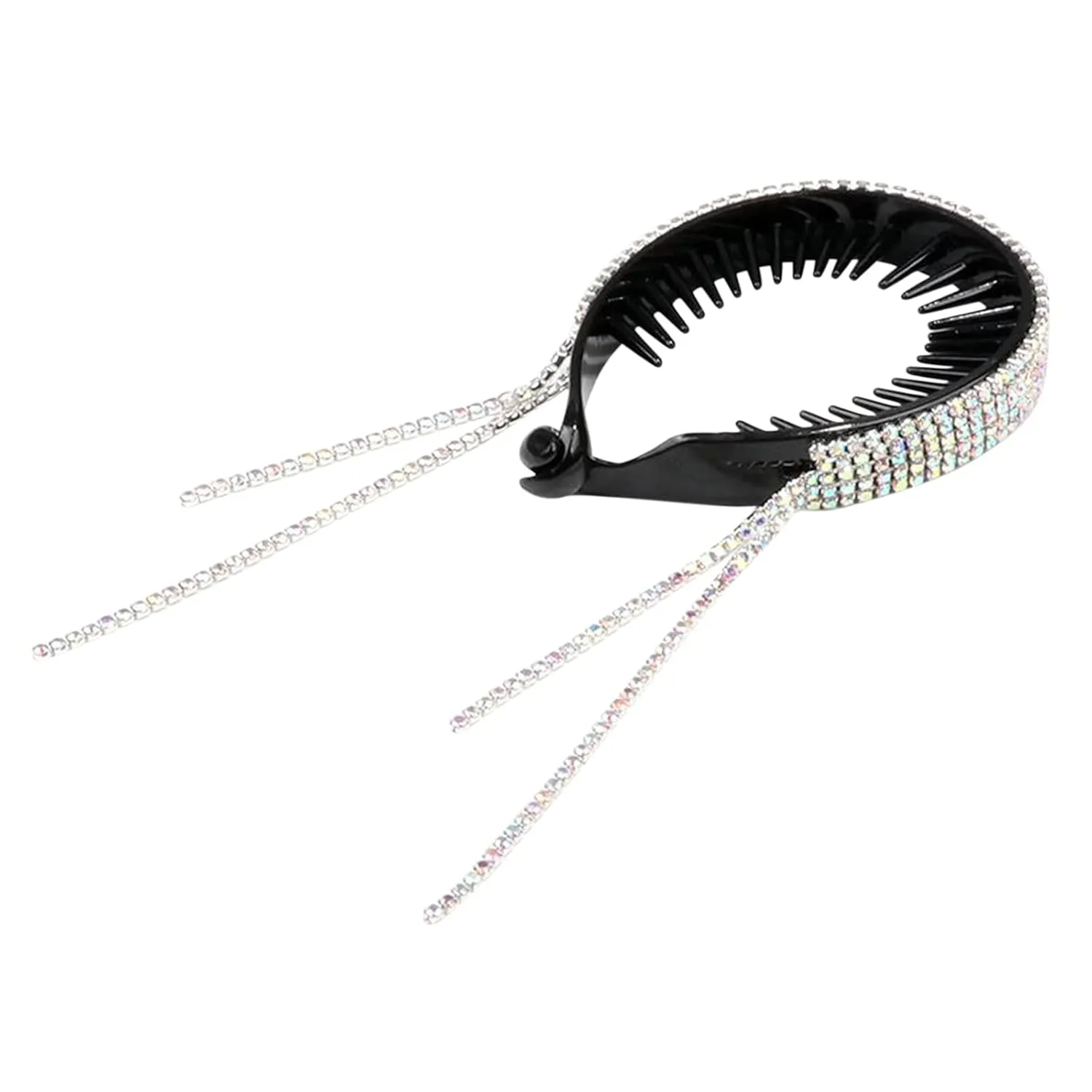 Fashion Headbands for Women Pearls Rhinestones Headbands Tassel Hair Clip Gifts for Women (D, One Size)