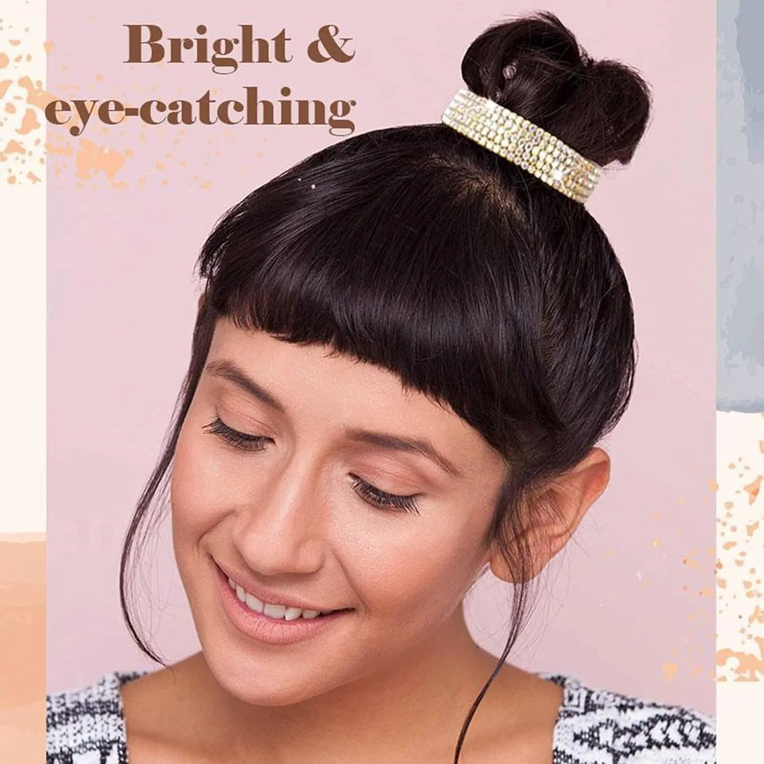 Fashion Headbands for Women Pearls Rhinestones Headbands Tassel Hair Clip Gifts for Women (D, One Size)
