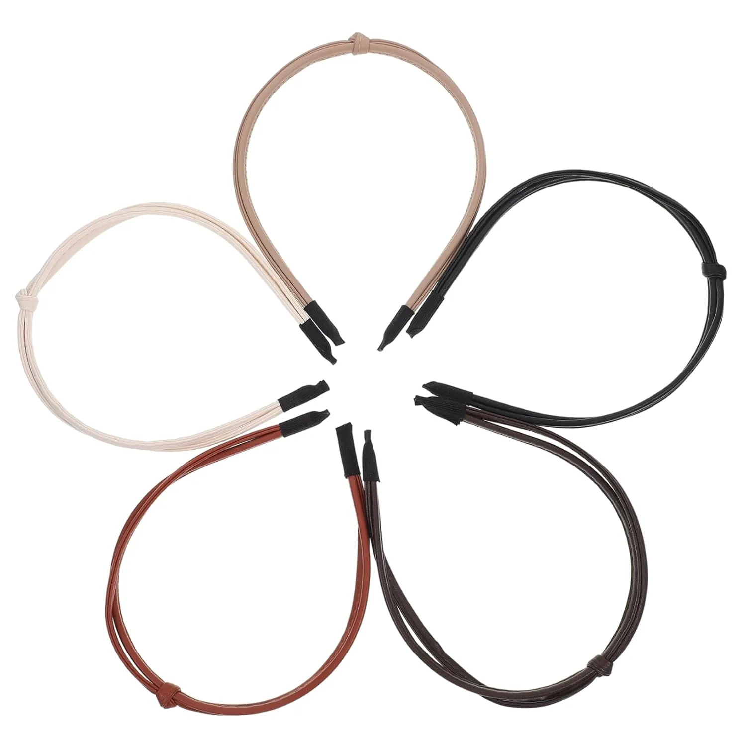 GALPADA 5Pcs Women Knot Headbands Thin Hair Accessories Milk Non Slip Design for Comfortable Wear Fashionable Fall Hairbands