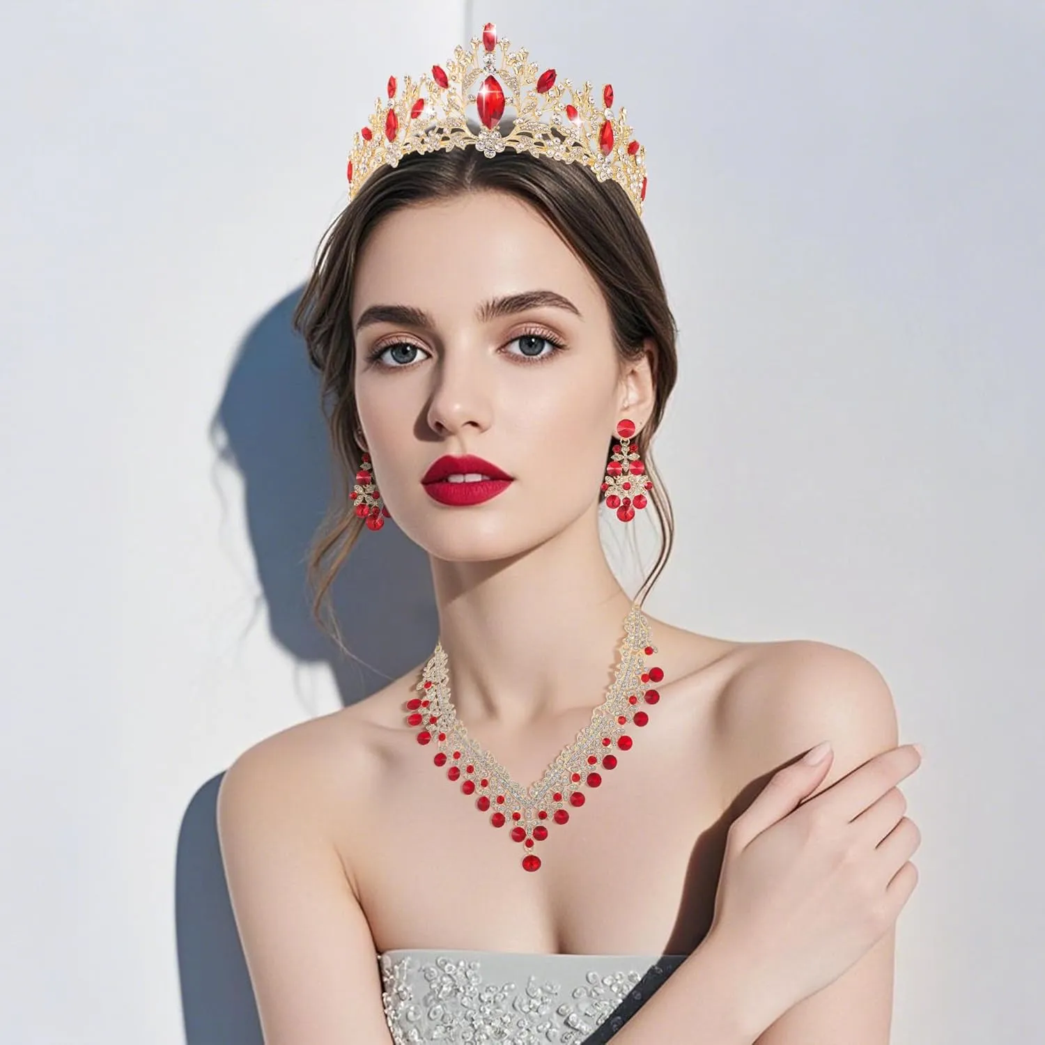 Kamirola Baroque Queen Bride Crowns and Tiaras Black Crystal Vintage Crown Flower princess Wedding Bridal Headpiece TR24