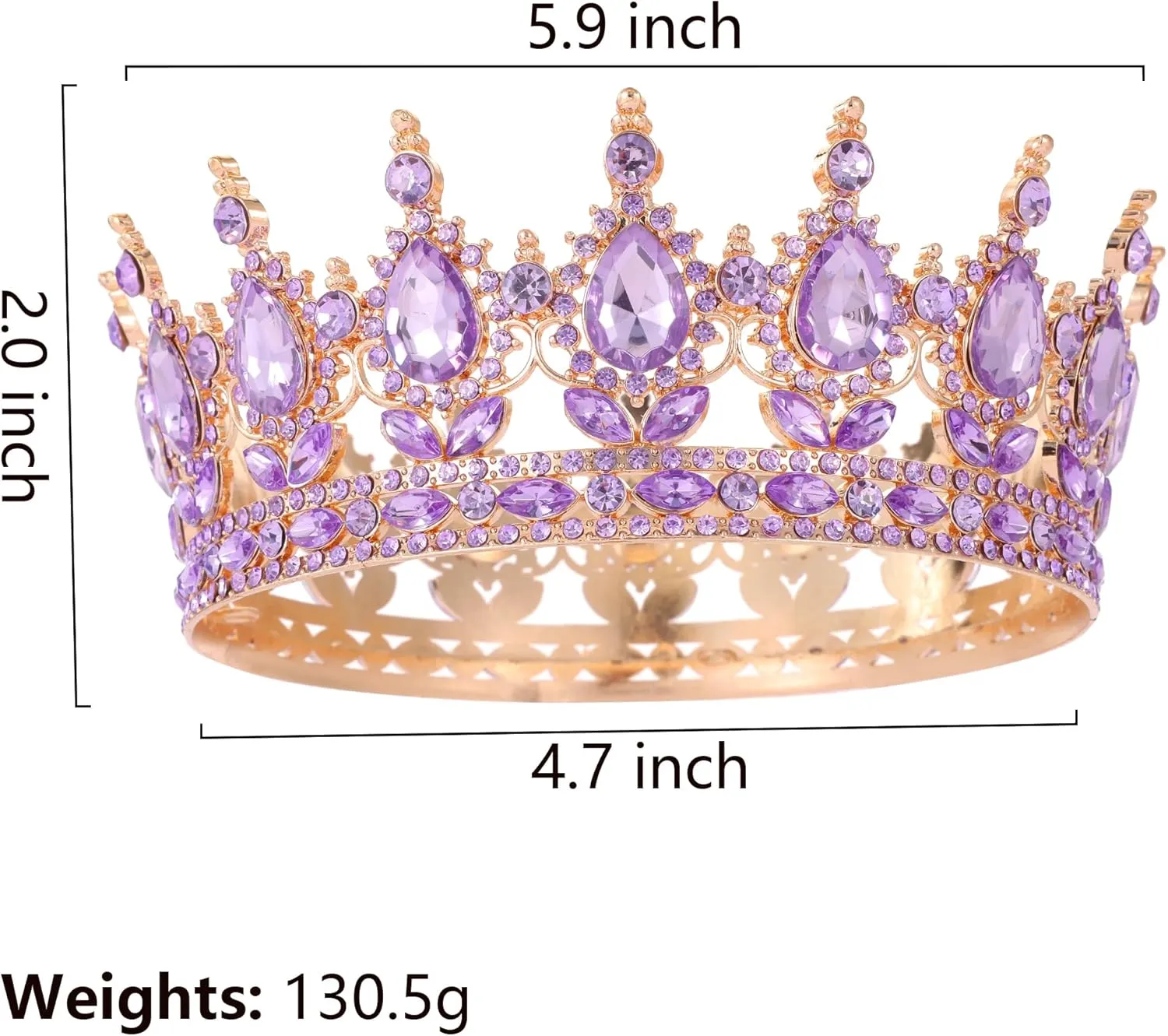 Kamirola -Full Round Queen Crowns Rhinestone Wedding Crowns and Tiaras for Women Costume Party Hair Accessories Princess Birthday Crystal Bridal Crowns for Prom Birthday Costume Party TR 71