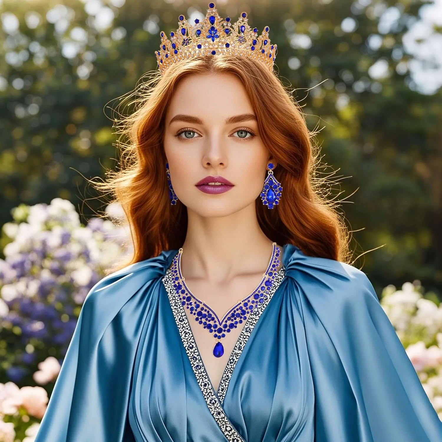 Kamirola Tiaras and Crowns for Women,Tiaras Earrings Necklace, Crystal Bridal Jewelry Set, Costume Party Halloween Prom Pageant Jewelry for Women Girls(TR42)
