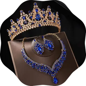 Kamirola Tiaras and Crowns for Women,Tiaras Earrings Necklace, Crystal Bridal Jewelry Set, Costume Party Halloween Prom Pageant Jewelry for Women Girls(TR42)
