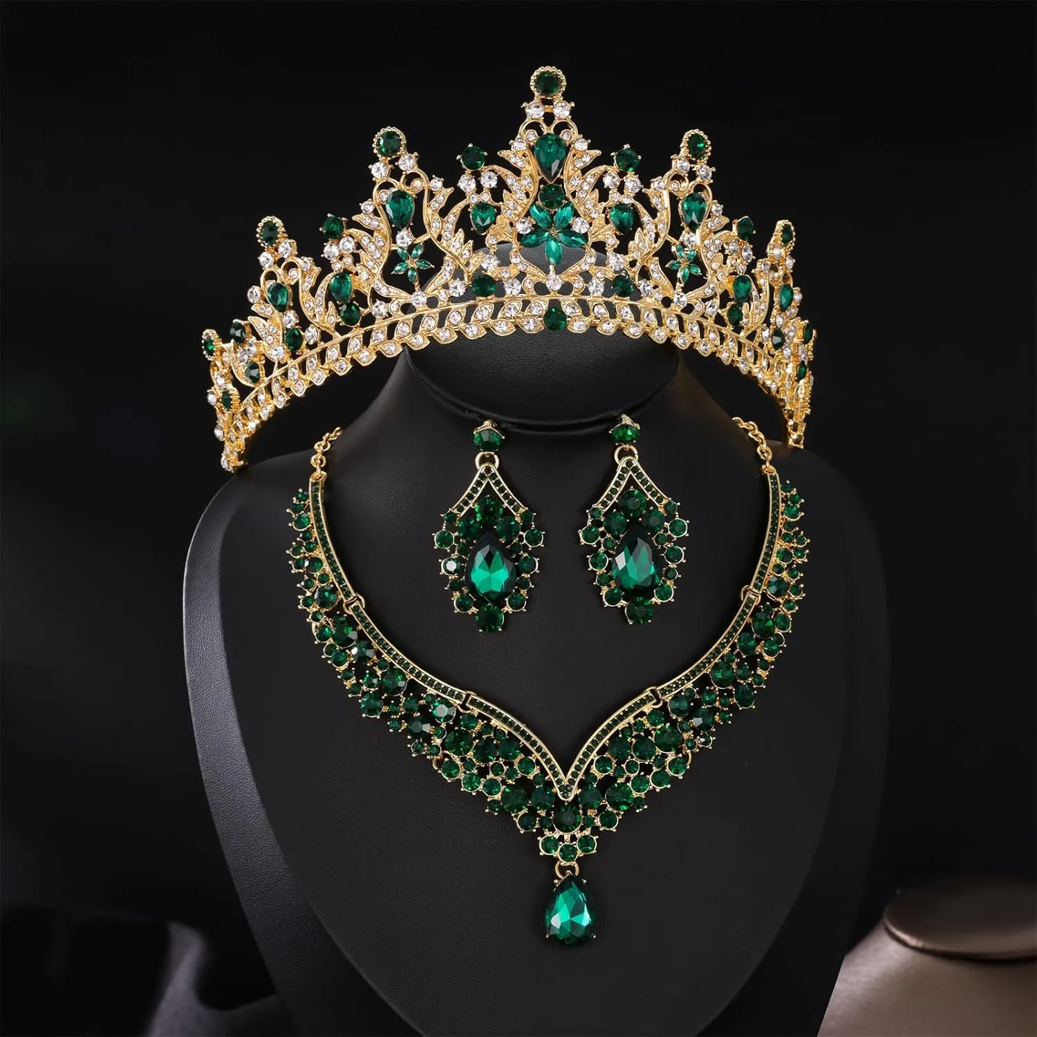 Kamirola Tiaras and Crowns for Women,Tiaras Earrings Necklace, Crystal Bridal Jewelry Set, Costume Party Halloween Prom Pageant Jewelry for Women Girls(TR42)