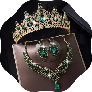 Kamirola Tiaras and Crowns for Women,Tiaras Earrings Necklace, Crystal Bridal Jewelry Set, Costume Party Halloween Prom Pageant Jewelry for Women Girls(TR42)