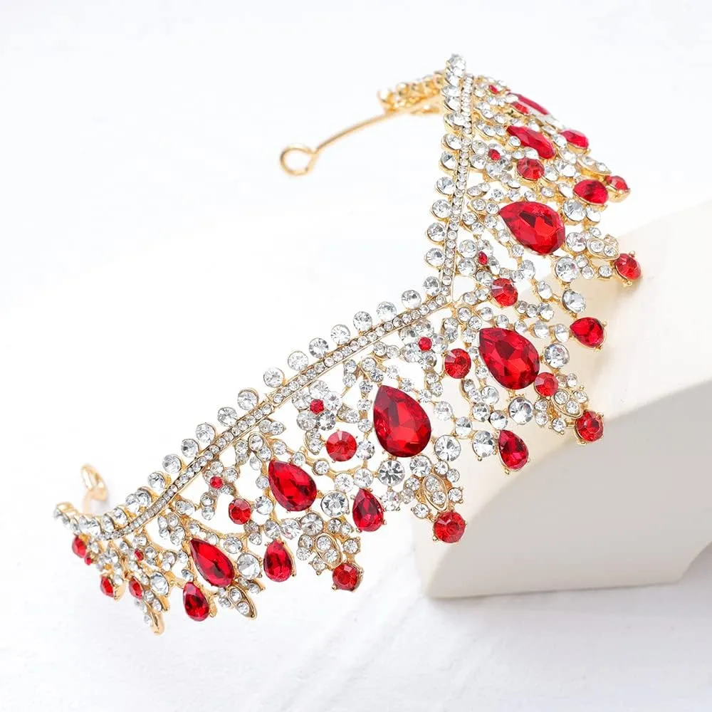 Kamirola Tiaras and Crowns for Women,Tiaras Earrings Necklace, Crystal Bridal Jewelry Set, Costume Party Halloween Prom Pageant Jewelry for Women (TR22)