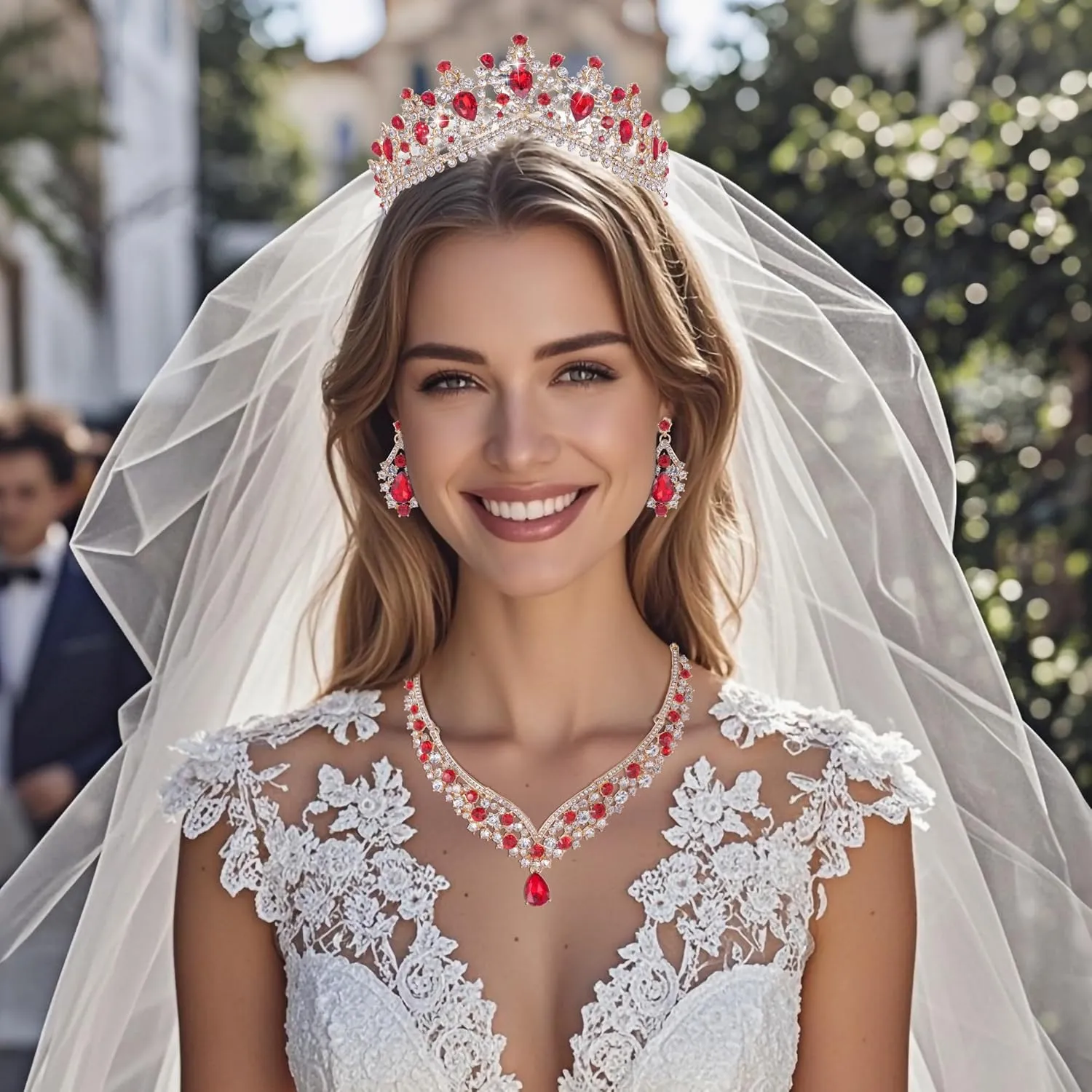 Kamirola Tiaras and Crowns for Women,Tiaras Earrings Necklace, Crystal Bridal Jewelry Set, Costume Party Halloween Prom Pageant Jewelry for Women (TR22)