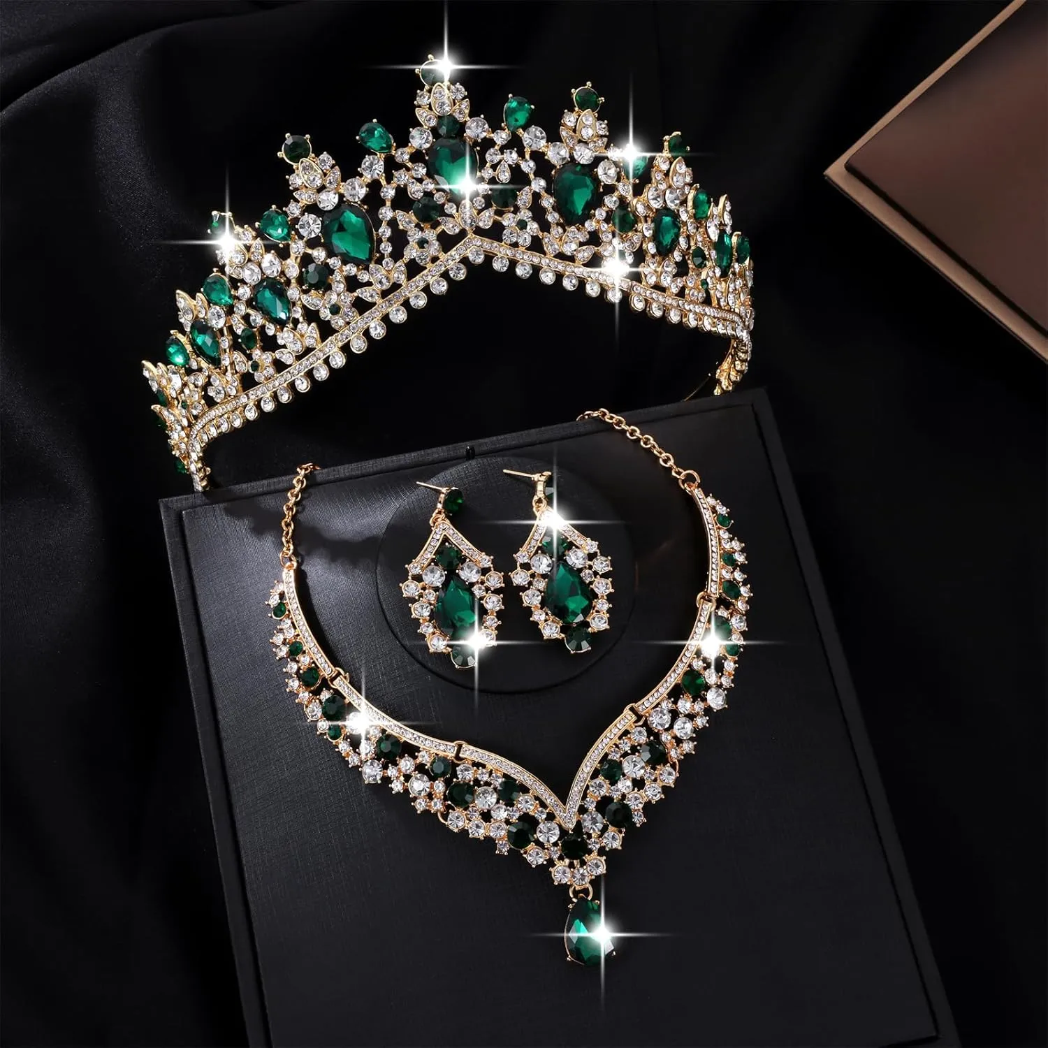 Kamirola Tiaras and Crowns for Women,Tiaras Earrings Necklace, Crystal Bridal Jewelry Set, Costume Party Halloween Prom Pageant Jewelry for Women (TR22)