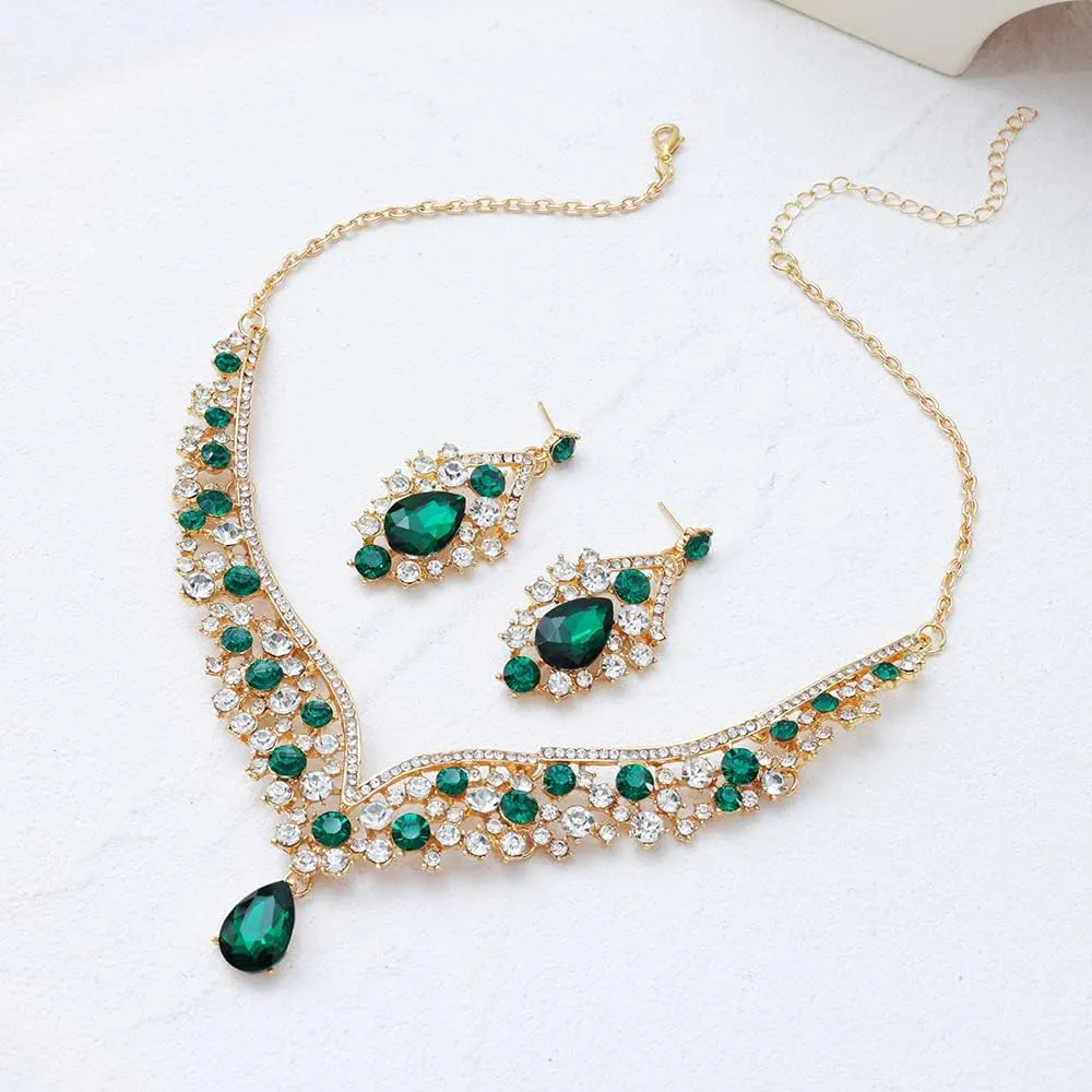 Kamirola Tiaras and Crowns for Women,Tiaras Earrings Necklace, Crystal Bridal Jewelry Set, Costume Party Halloween Prom Pageant Jewelry for Women (TR22)