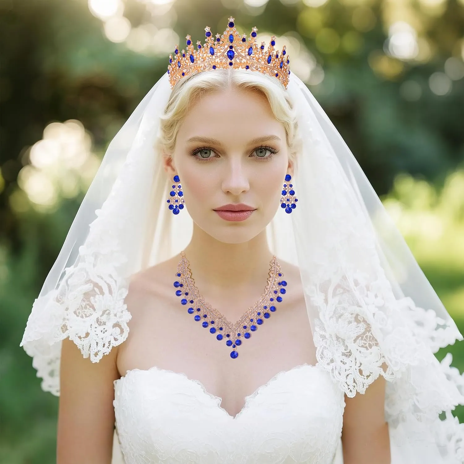 Kamirola Tiaras and Crowns for Women,Tiaras Earrings Necklace, Crystal Bridal Jewelry Set, Costume Party Halloween Prom Pageant Jewelry for Women(TR43)