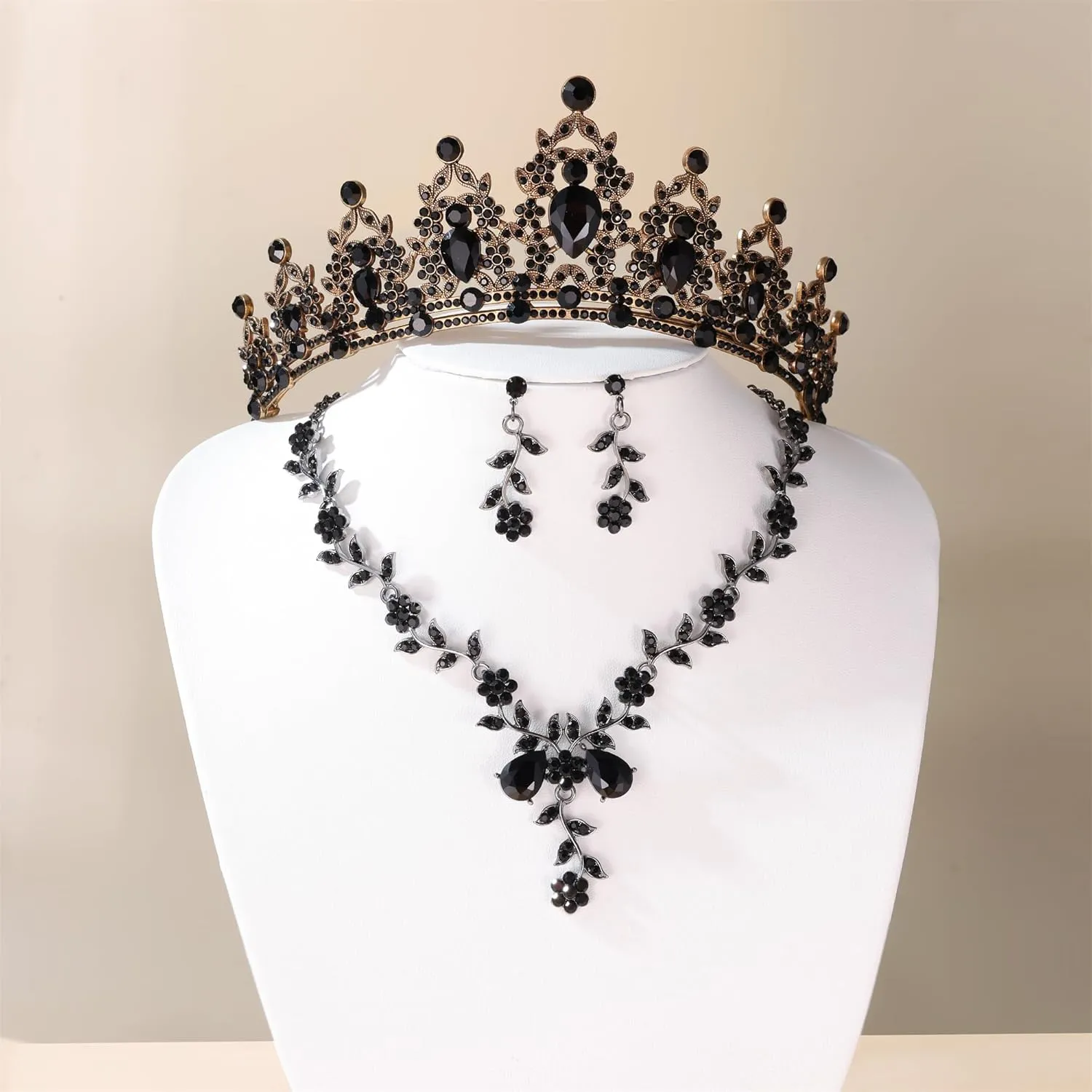 Kamirola Tiaras and Crowns for Women,Tiaras Earrings Necklace, Crystal Bridal Jewelry Set, Costume Party Halloween Prom Pageant Jewelry for Women(TR45)