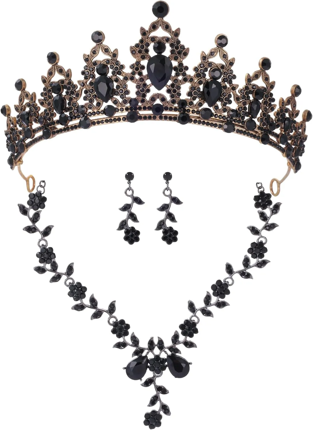 Kamirola Tiaras and Crowns for Women,Tiaras Earrings Necklace, Crystal Bridal Jewelry Set, Costume Party Halloween Prom Pageant Jewelry for Women(TR45)