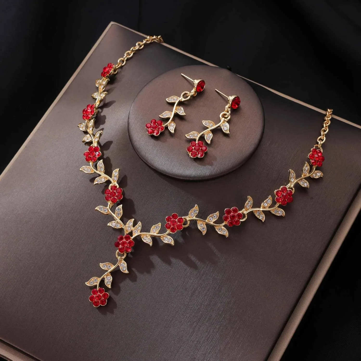 Kamirola Tiaras and Crowns for Women,Tiaras Earrings Necklace, Crystal Bridal Jewelry Set (TR48)