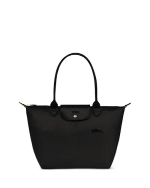 Le Pliage Medium Green Shoulder Bag Made from Longchamp Recycled Material , color Black