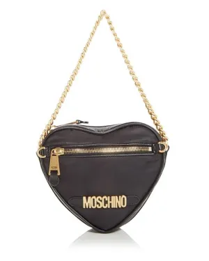 Moschino Nylon Heart Crossbody Bag, Black