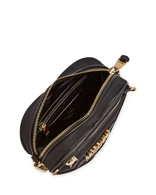 Moschino Nylon Heart Crossbody Bag, Black