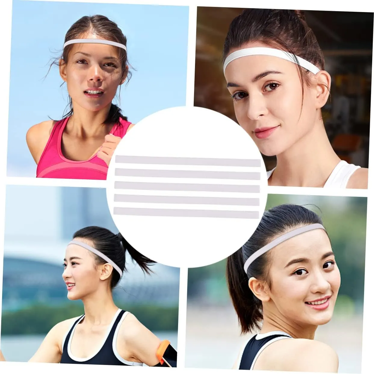 Non Slip Elastic Headbands for Sports Stylish Grip Hairband for Running Yoga Basketball and Gym