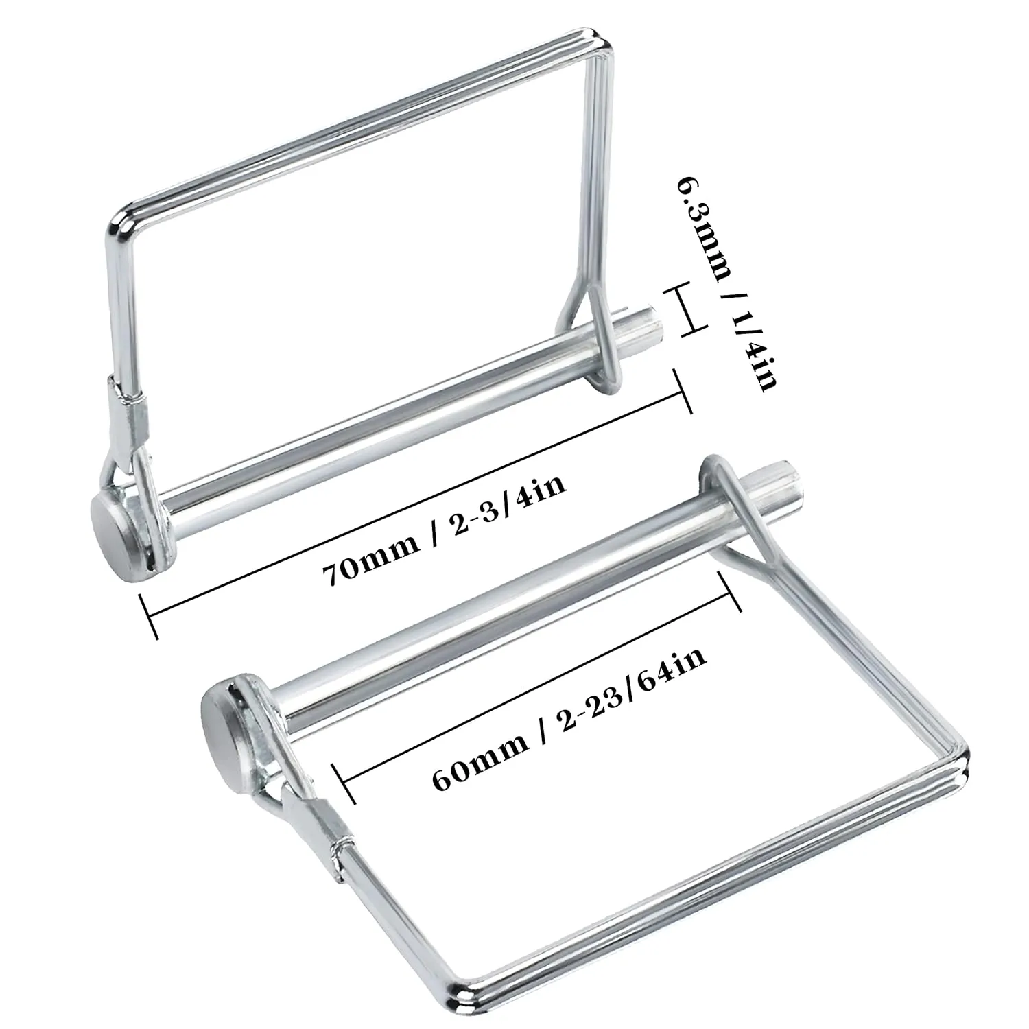 Pack of 10 Trailer Pins  2-3/4" x 1/4" (L x W)  Featuring PTO Pins, Lock Pins, Trailer Hitch Pins, and Shaft Locking Coupler Pins for Farm Trailers Towing, Lawn Equipment and Hitches