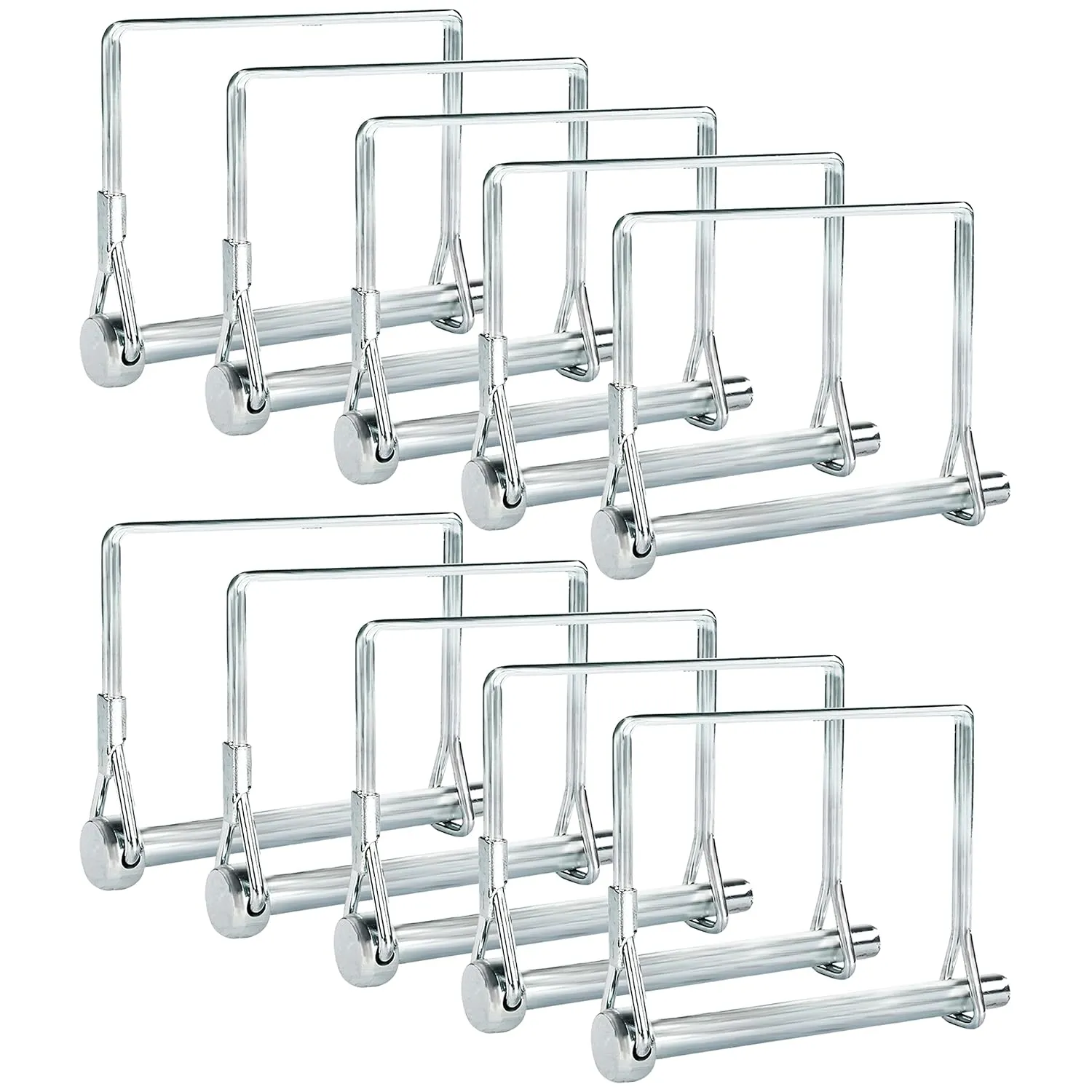 Pack of 10 Trailer Pins  2-3/4" x 1/4" (L x W)  Featuring PTO Pins, Lock Pins, Trailer Hitch Pins, and Shaft Locking Coupler Pins for Farm Trailers Towing, Lawn Equipment and Hitches