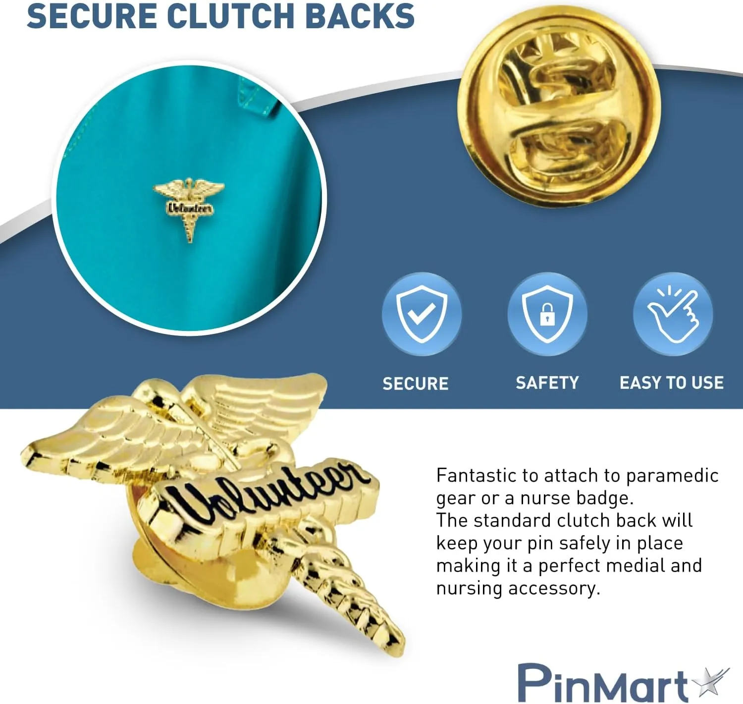 PinMart Caduceus Enamel Lapel Pin