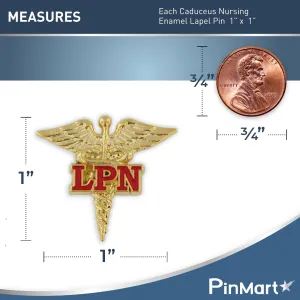 PinMart Caduceus Enamel Lapel Pin