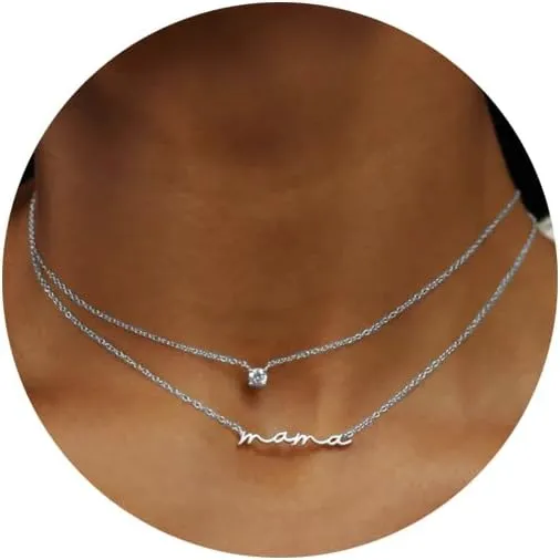 PRETOLE Gold Layered Necklaces for Women,14K Gold Plated Necklace Adjustable Simple Choker Necklace Dainty Gold Chain Necklace Set Herringbone Necklace Waterproof Thin Gold Stacked Necklace for Women