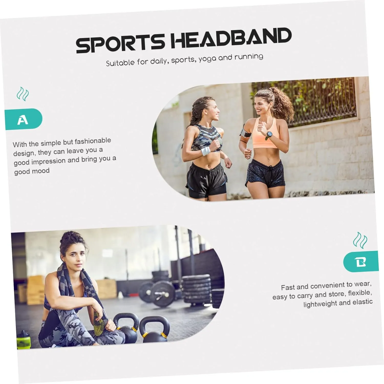 Sports Headband Bandanas Sweat Bands for Head Sport Headbands for Men Hair Bands for Women Headband with