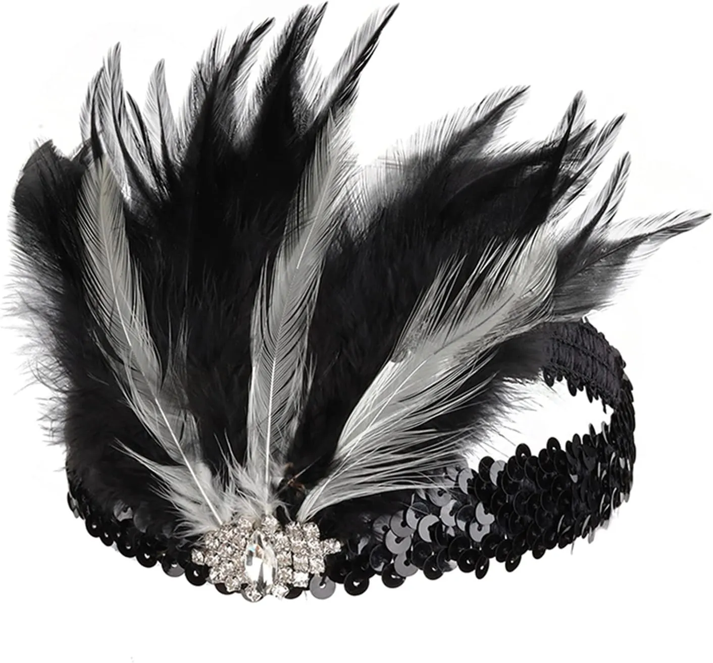 Women's Fascinator Feather Rhinestone Headpiece Hair Clip Bridal Hairband Hat Cocktail Wedding
