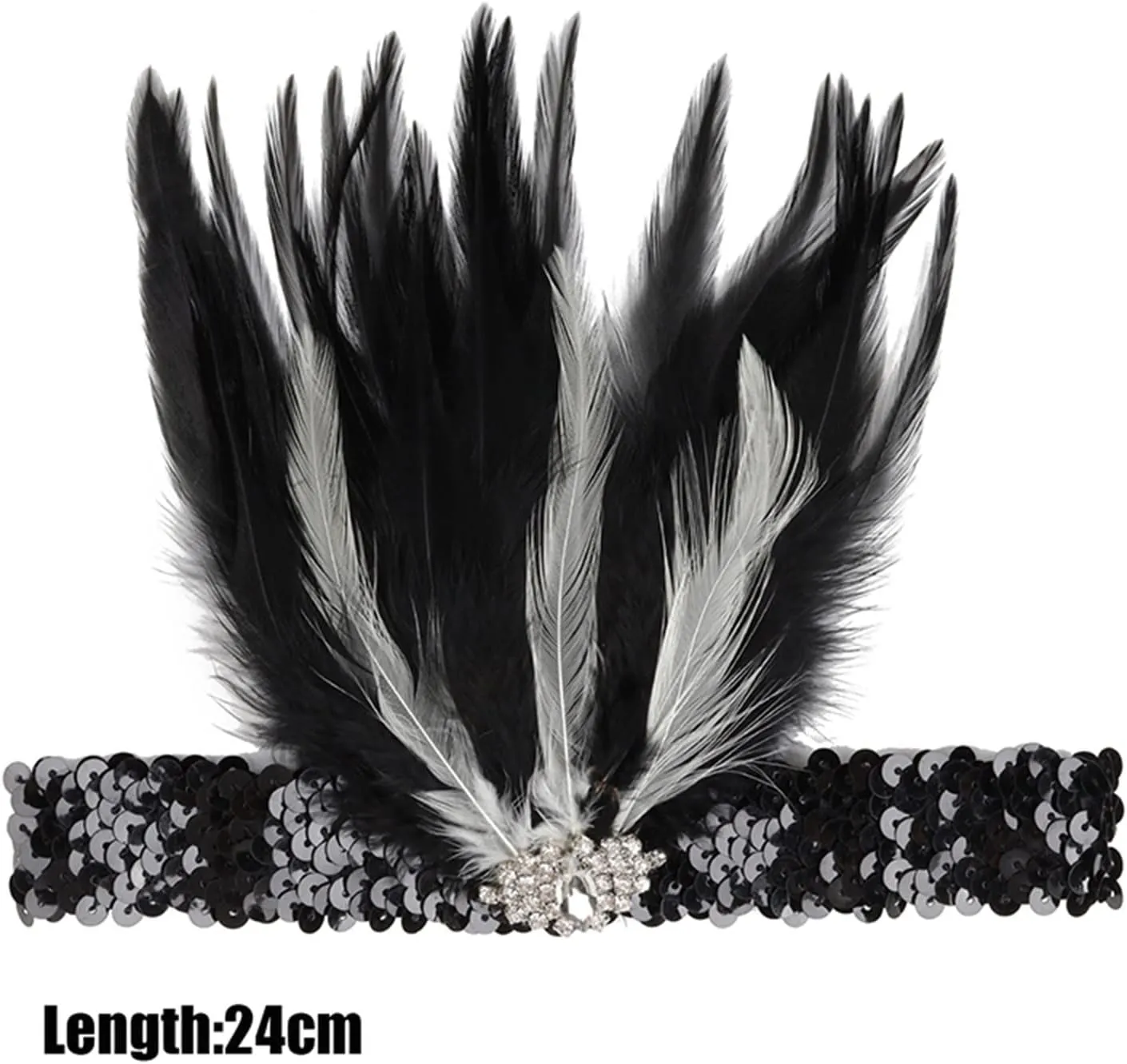Women's Fascinator Feather Rhinestone Headpiece Hair Clip Bridal Hairband Hat Cocktail Wedding