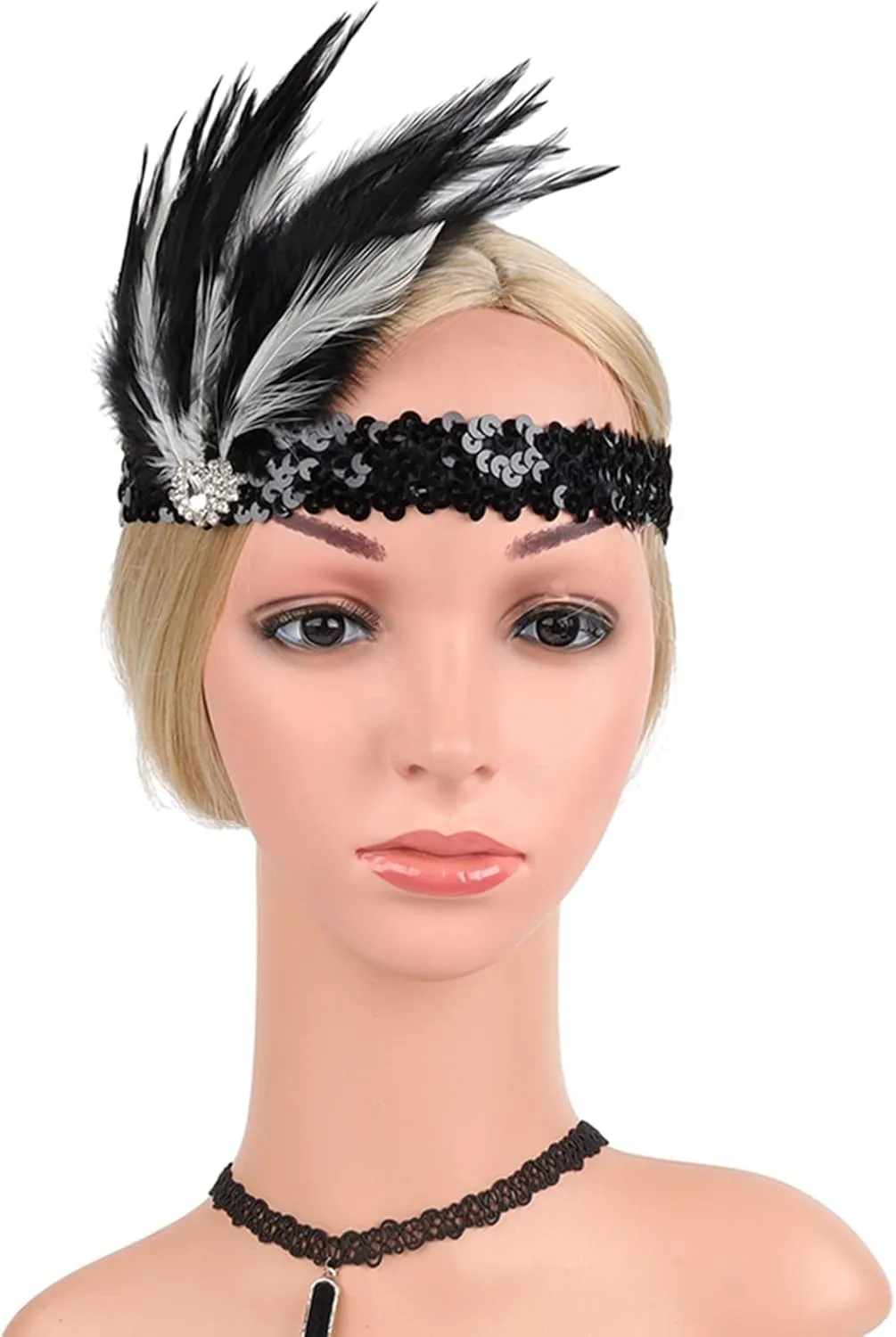 Women's Fascinator Feather Rhinestone Headpiece Hair Clip Bridal Hairband Hat Cocktail Wedding