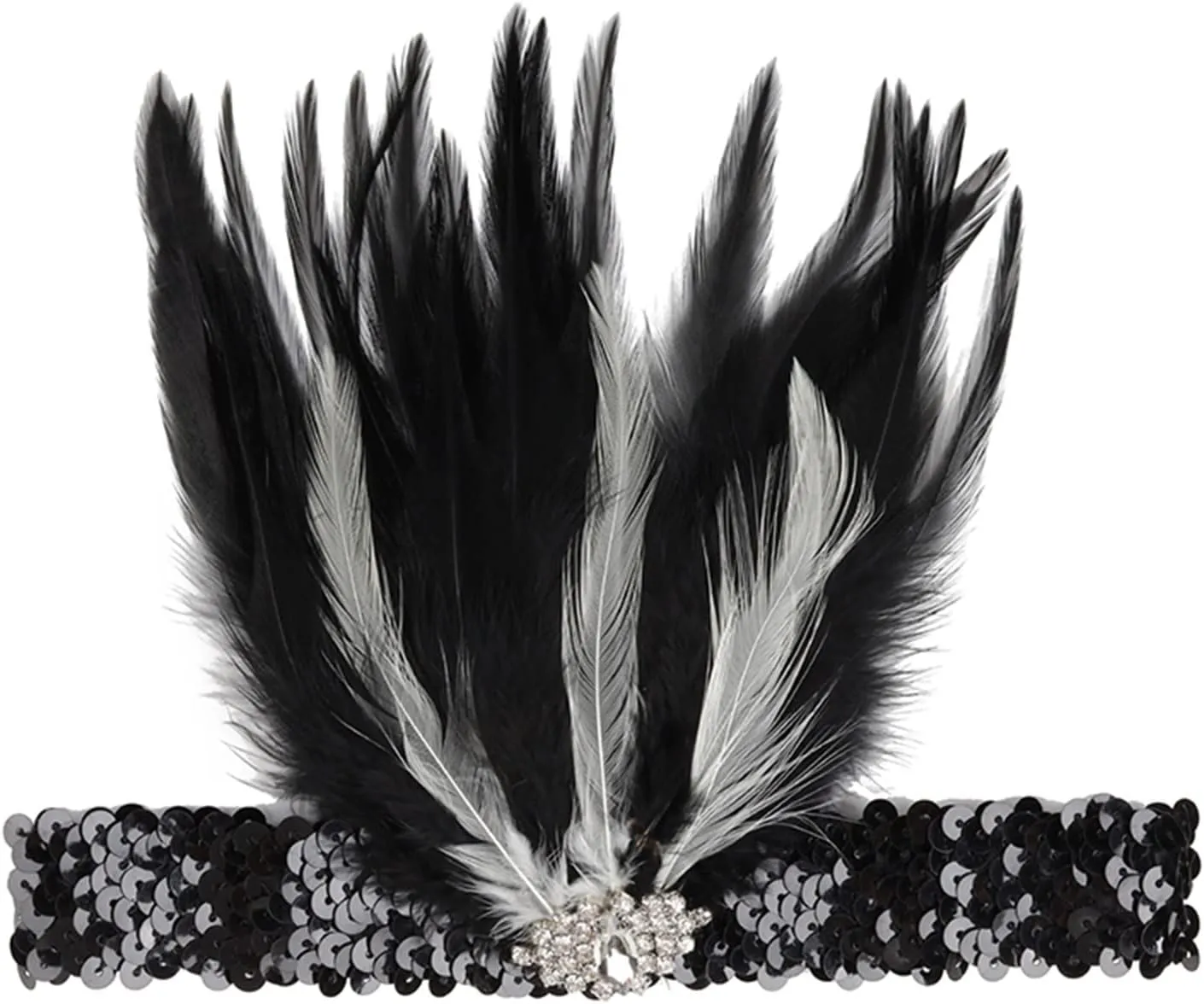 Women's Fascinator Feather Rhinestone Headpiece Hair Clip Bridal Hairband Hat Cocktail Wedding