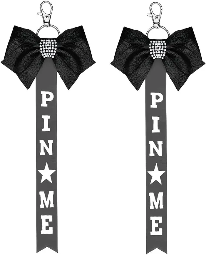YALLNASL Pin Me Ribbon for Cheer Bag Backpack Cheer Keychain for Women Girls Cheerleader Graduation Gifts for Daughter Niece
